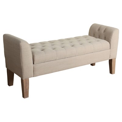 Tufted Storage Bench Settee - HomePop