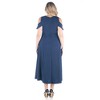 24seven Comfort Apparel Ruffle Cold Shoulder A Line Plus Size Maxi Dress - 3 of 4