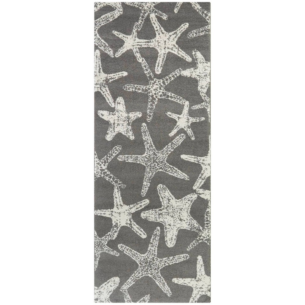 Photos - Doormat 2'7"x7' Leyton Coastal Animal Print Rug Gray - Balta Rugs