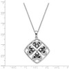 Black Bow Jewelry Rhodium Plated Sterling Wishing You Luck, Clover Necklace, 18 Inch - 3 of 4