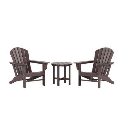WestinTrends Dylan HDPE Outdoor Patio Adirondack Conversation Set (3-Piece)