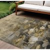 Taupe Beige And Tan Floral Washable Indoor Outdoor Area Rug - 2 of 4