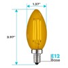 Luxrite E12 LED Filament Yellow Light Bulbs, 4.5W (40W Equivalent), Colored Glass Candelabra Bulb, UL Listed, E12 Base, Indoor Outdoor 6 Pack - 3 of 4