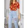 LA LEELA Hawaiian Shirts Womens Summer Beach Party Blouse Shirt Collared Short Sleeve Tropical Vacation Button Up Dress Tee Shirts Tops - 2 of 4