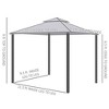 9.6' x 11.6' Patio Gazebo Outdoor Canopy Shelter with 2-Tier Roof and Netting, Steel Frame for Garden - 3 of 4