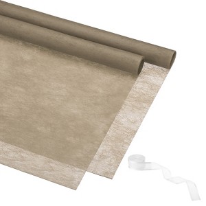 Unique Bargains Waterproof Non-Woven Fabrics Decorative Gift Wrap Paper with Ribbon 1 Set - 1 of 4