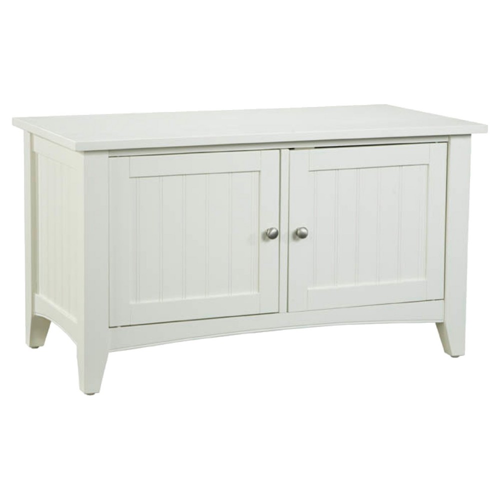 36 Storage Bench With Cabinet Hardwood Ivory Alaterre Furniture
