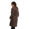 Women's Metallic Long Trench Hoodie Jacket - ANGEL - 3 of 4