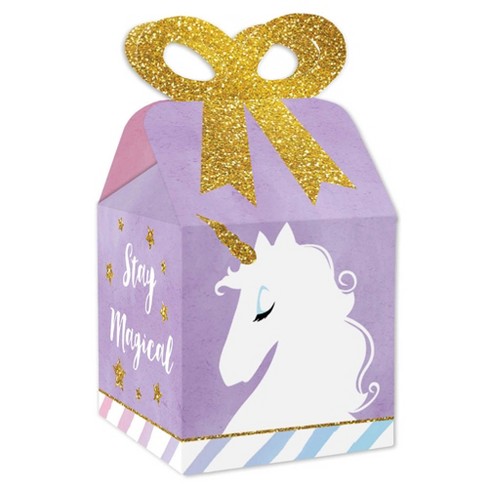 maak een foto Indiener Shetland Big Dot Of Happiness Rainbow Unicorn - Square Favor Gift Boxes - Magical  Unicorn Baby Shower Or Birthday Party Bow Boxes - Set Of 12 : Target