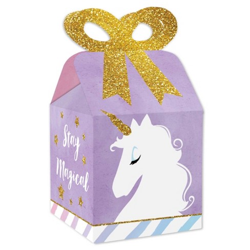 Big Dot Of Happiness Rainbow Unicorn - Square Favor Gift Boxes - Magical  Unicorn Baby Shower Or Birthday Party Bow Boxes - Set Of 12 : Target