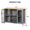 COZONY Wine Bar Cabinet with LED Lights, Modern Liquor Cabinet with Glass & Bottle Rack, Coffee Bar Sideboard Buffet Storage for Dining Room - 2 of 4