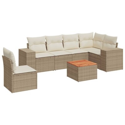 vidaXL Garden Sofa Set Beige