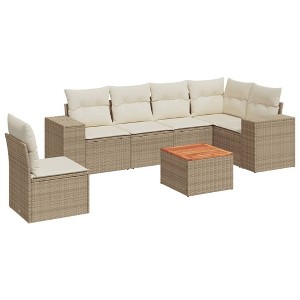 vidaXL Garden Sofa Set Beige - 1 of 4