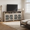 Mid Century Modern Entertainment Center with LED Lights & Glass Doors, Ash Grey Wooden Media Console Cabinet with Storage for Living Room Bedroom - 3 of 4