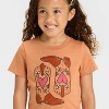 Toddler Girls' Cowboy Boots Graphic T-Shirt - Cat & Jack™ Brown - 2 of 4