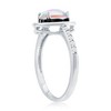 Simona Sterling Silver White Opal & Black Enamel Oval CZ Ring - Available Sizes:  9 ,  8 ,  6 ,  7 - 2 of 3