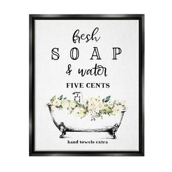 Stupell Industries Just Roll with It Toilet Bathroom Humor Word Pun Framed Wall Art Design by Becky Thorns, 16 inch x 20 inch, Gray Framed