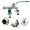Unique Bargains Double Valve Water Tap for Home Outdoor Garden Tool Green 1 Set - 3 of 4