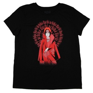 Naruto Itachi Uchiha Akatsuki Front Back Design Women's Boyfriend Fit T Shirt - 1 of 4