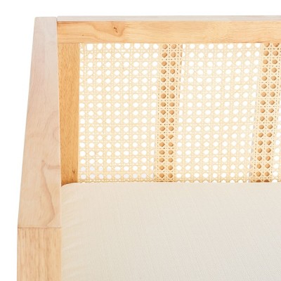 Natural Rattan 3-Seater Sofa with White Cushions