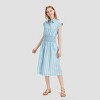 Women's Short Sleeve Midi Shirtdress - Universal Thread™ Slate Blue Striped - 3 of 3