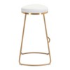 Set of 2 Filbert Barstools White/Gold - ZM Home: Modern Square Unupholstered, Steel Frame, 30.5" Height - 2 of 4