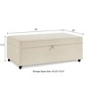 CAVINAS Linen Fabric Storage Ottoman Bench with Wheels,Upholstered Storage Ottoman,Storage Bench for Living Room,Bedroom - 3 of 4