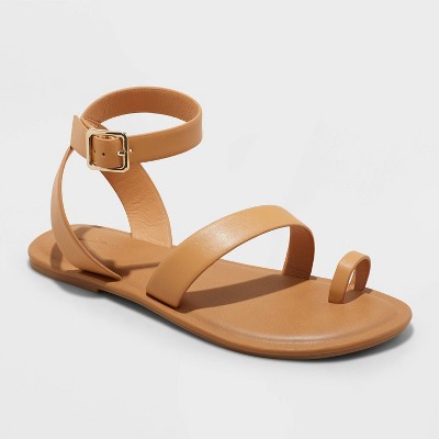 Women's Sol Toe Loop Ankle Strap Sandals with Memory Foam Insole - Universal Thread™