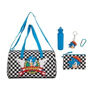 Sonic The Hedgehog Classic 5-Pc Duffle Bag, Utility Case, Water Bottle, Key Chain and Carabiner - 1 of 4