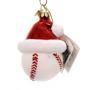 Noble Gems 3.5 Inch Santa Hat Sport Ball Noble Gem Hand Crafted Christmas Tree Ornaments - 1 of 3