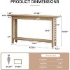 Tribesigns 2-Tier Farmhouse Console Table, Long Narrow Wood Grain Finish Entryway Table for Foyer, Hallway, Living Room,Oak - 2 of 4