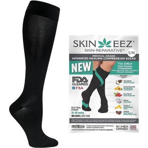 Skineez Medical Grade Advanced Healing Compression Socks 30-40mmHg, White, Black or Tan, Small - X Large Sizes, 1 Pair - 1 of 4