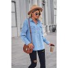 Clearlove Women's Denim Button Down Shirt Lightweight Long Sleeve Top - 4 of 4