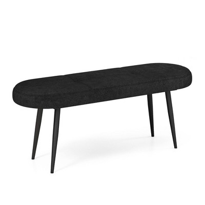 Tangkula 47" Upholstered Entryway Bench w/ Padded Seat & Heavy-duty Metal Frame