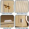 70.1" Pantry Cabinet, Rattan Kitchen Pantry Cabinet with 6 Doors Shelves & 1 Drawer - 3 of 4