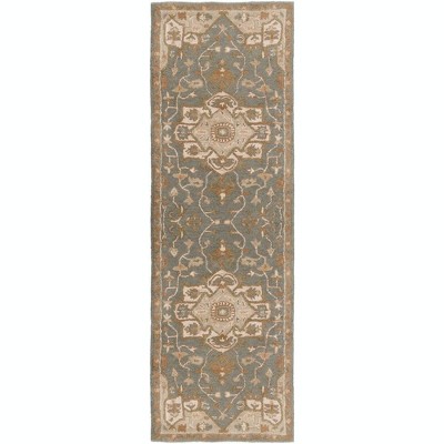 Mark & Day Roblin 3'x12' Runner Tufted Indoor Area Rugs Medium Gray: Handmade Wool, Stain-Resistant, Traditional Style