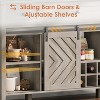 Farmhouse Buffet Cabinet with Sliding Barn Door, Rustic Sideboard with 3 Drawer, Removable Wine Racks and Adjustable Shelf for Dining Room, Kitchen - 2 of 4