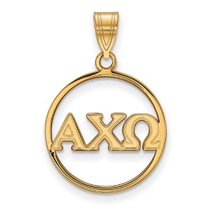 Black Bow Jewelry 14k Yellow Gold Plated Sterling Silver Alpha Chi Omega Greek Life Large Pendant - 1 of 3