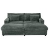 83.5" Cloud Couch with Plush Upholstery Oversized Double Chaise Lounge Sofa Bed with USB Ports & Cup Holders-- Frevyn - 3 of 4