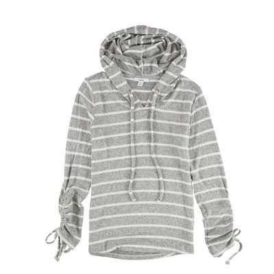 bar III Womens Tie-Sleeve Hoodie Sweatshirt