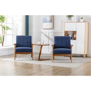 CAVINAS Upholstered Accent Chair Set of 2 with Side Table,Modern Arm Chairs for Bedroom,Reading Room - 1 of 4