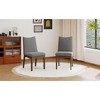 Okak Modern Minimalist Dining Chairs Set of 2 ,Smooth Wide Upholstery & Rubberwood Legs, Cosy Kitchen Chairs for Living Room & Apartment - 2 of 4