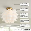 Possini Euro Design Modern Ceiling Light Semi Flush Mount Fixture White Flower Gold Metal 15 3/4" Wide Living Room Bedroom Kitchen - 3 of 4