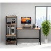 66.9" Industrial Computer Desk with Reversible 4-Tier Shelf and Monitor Stand, Wood Grain Desktop for Home Office -3irtyhousy - 2 of 4