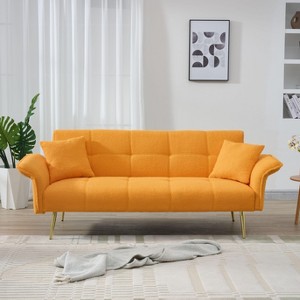 CAVINAS 70"Teddy Sofa Bed with Resilience Sponge,Convertible Futon Couch with Adjustable Arms and Backrest,Modern Love Sofa for Living Room - 1 of 4