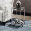 HomeStock Belmont Royal Crest Two Tier Round End Table with Chrome Frame and Glass Shelves, Contemporary Side Table for Living Room Storage - 3 of 4