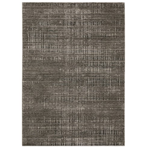 Nirvan Industrial Geometric Indoor Area Rug Charcoal/gray