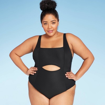 black all in one swimsuit