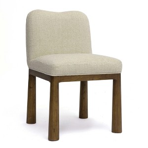 TOV Furniture Tiara Performance Basketweave Fabric Dining Chair Cream - 1 of 4