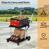 2-Tier Folding Grocery Cart with Wheels | Lightweight Rolling Utility Cart for Seniors, Foldable for Shopping, Market, Laundry & Home - 3 of 4
